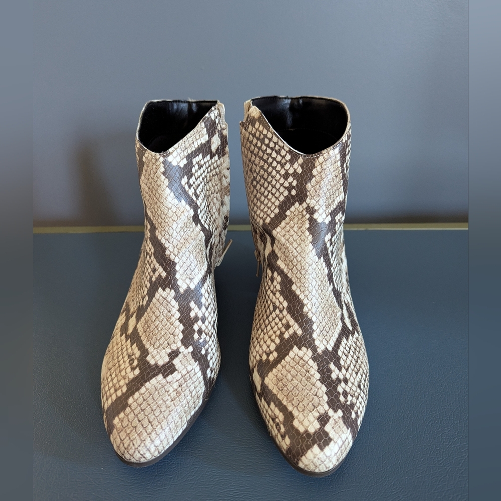 New INC Idra Snake Print Ankle Boots
